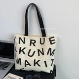 Casual Canvas Travel Bag Women Large Capacity Student Shoulder Tote Bag