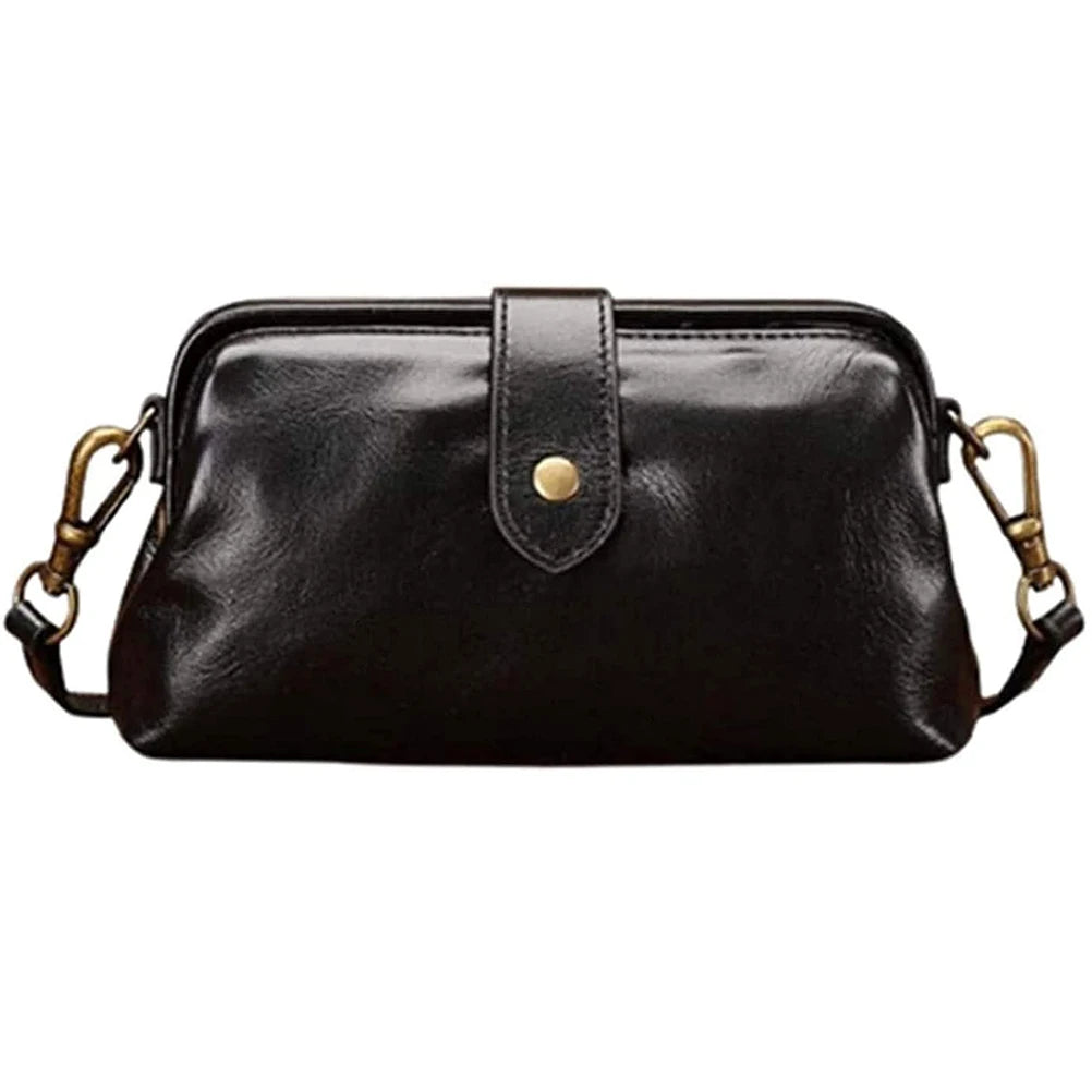 Casual Leather Shoulder Bags Retro Doctor Bag Clutch Crossbody Bag