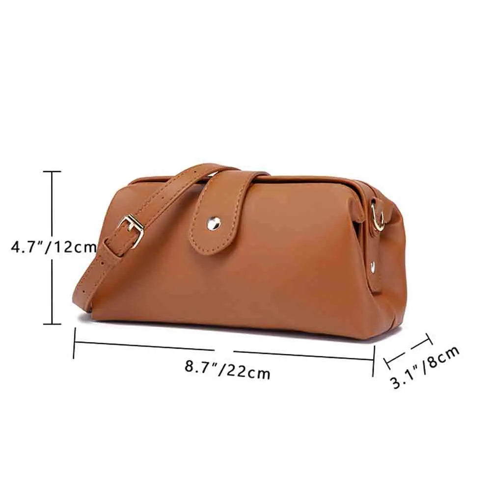 Retro Leather Shoulder Bag Vintage Style Crossbody Women Messenger Tote Bag