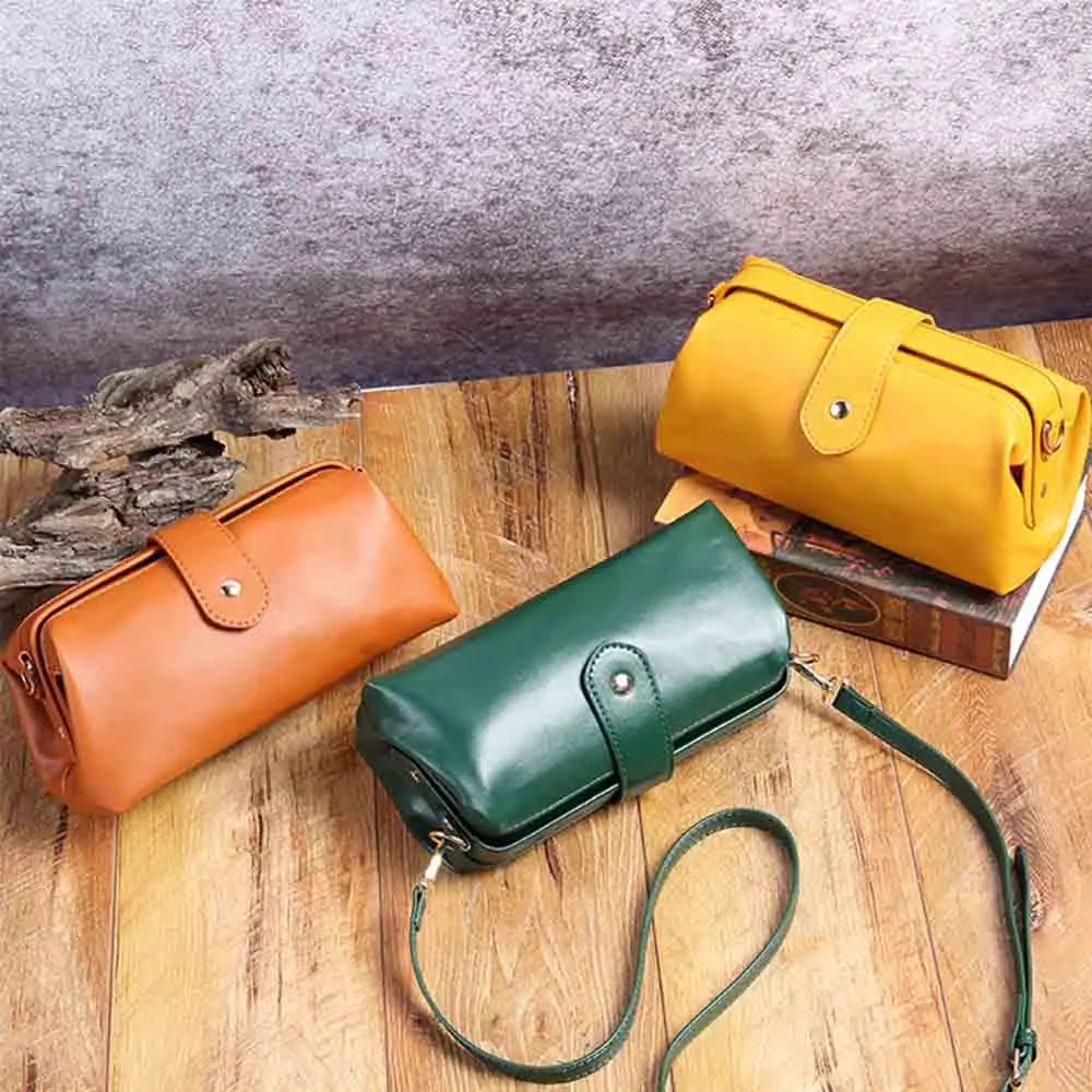 Retro Leather Shoulder Bag Vintage Style Crossbody Women Messenger Tote Bag