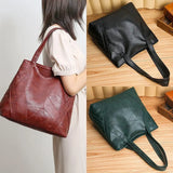 Casual Leather Tote Bags for Women Large Capacity Bucket Handbags