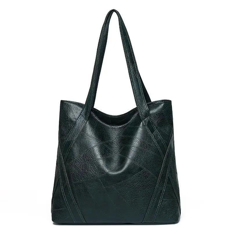 Casual Leather Tote Bags for Women Large Capacity Bucket Handbags