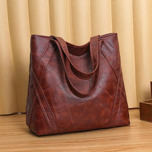 Casual Leather Tote Bags for Women Large Capacity Bucket Handbags
