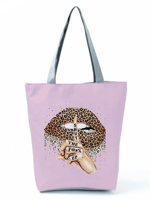 Leopard Shoulder Bag Beach Wear Shopping Bag Reusable Travel Bag