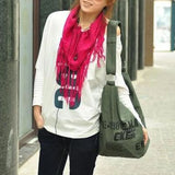 Casual Letter Canvas Bag For Women Large Capacity Hobo Bags