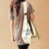 Casual Letter Canvas Bag For Women Large Capacity Hobo Bags