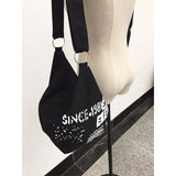 Casual Letter Canvas Bag For Women Large Capacity Hobo Bags