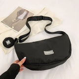 Casual Letter Pillow Bag Crossbody and Shoulder Bag Wallet Solid School Bag