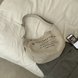 Women's Casual Letters Printed Shoulder Bag Canvas Large Capacity Crossbody Hand