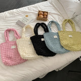 Casual Lightweight Large Capacity Tote Shoulder Bags Women Pleated Handbag