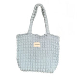 Casual Lightweight Large Capacity Tote Shoulder Bags Women Pleated Handbag