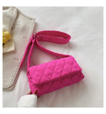 Casual Lingge Quilted Women Shoulder Bags Nylon Padded Crossbody Bag