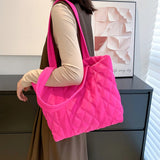 Casual Lingge Quilted Women Shoulder Bags Padded Lady Handbags