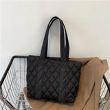 Casual Lingge Quilted Women Shoulder Bags Padded Lady Handbags