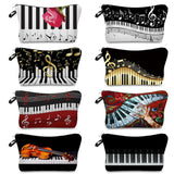 Piano Print Makeup Organizer Bag for Women