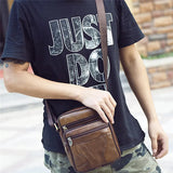 Men's PU Leather Shoulder Crossbody Bag
