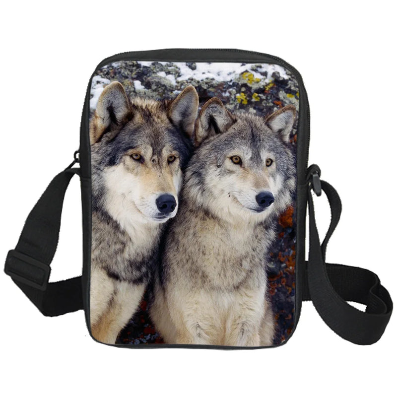 Animal Dinosaur Print Mini Messenger Bag Men's Shoulder Satchel