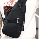 Men Outdoor Chest Bag with USB Charge Port