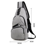 Men Outdoor Chest Bag with USB Charge Port