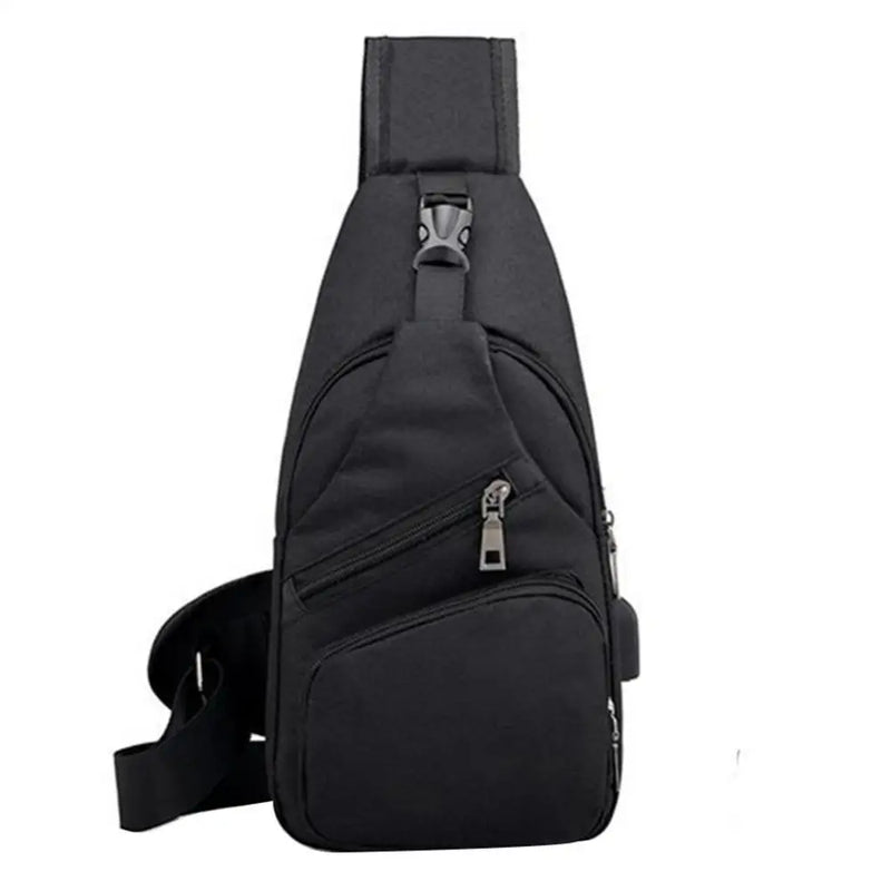 Men Outdoor Chest Bag with USB Charge Port