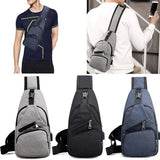 Men's Outdoor Crossbody Shoulder Chest Pouch with USB Charge Port