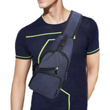 Men's Outdoor Crossbody Shoulder Chest Pouch with USB Charge Port
