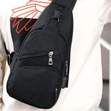 Men's Outdoor Crossbody Shoulder Chest Pouch with USB Charge Port