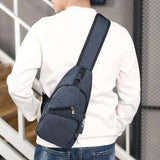 Men's Outdoor Crossbody Shoulder Chest Pouch with USB Charge Port