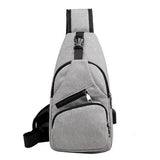 Men's Outdoor Crossbody Shoulder Chest Pouch with USB Charge Port