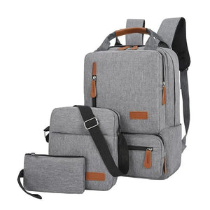 Casual Men School Backpack Light 15" Laptop Bag Waterproof Gray