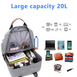 Casual Men School Backpack Light 15" Laptop Bag Waterproof Gray
