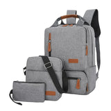 Casual Men School Backpack Light 15" Laptop Bag Waterproof Gray