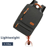 Casual Men School Backpack Light 15" Laptop Bag Waterproof Gray