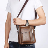 Casual Men Shoulder Bag Vintage Crossbody Bags Leather Handbag