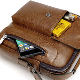 Casual Men Shoulder Bag Vintage Crossbody Bags High Male Bag PU Leather Handbag