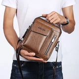Casual Men Shoulder Bag Vintage Crossbody Bags High Male Bag PU Leather Handbag