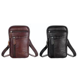 Men's Leather Waist Pack Phone Pouch Bag Belt Crossbody Shoulder Chest Pack
