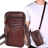 Men's Leather Waist Pack Phone Pouch Bag Belt Crossbody Shoulder Chest Pack