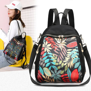 Elephant Tree Printed Anti-Theft Backpack - Large Capacity Travel Shoulder Bag