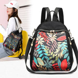 Elephant Tree Printed Anti-Theft Backpack - Large Capacity Travel Shoulder Bag