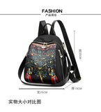 Elephant Tree Printed Anti-Theft Backpack - Large Capacity Travel Shoulder Bag