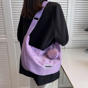 Casual Nylon Crossbody Bag Large Shoulder Bags for Women with Earphone Bag
