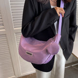 Casual Nylon Crossbody Bag Large Shoulder Bags for Women with Earphone Bag
