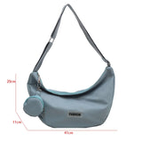 Casual Nylon Crossbody Bag Large Shoulder Bags for Women with Earphone Bag