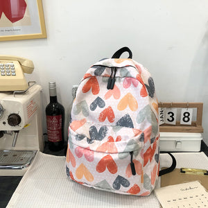 Casual Nylon Graffiti Printing Backpack Women Large Capacity Backpack