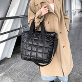 Casual Nylon Green Shoulder Bag Cotton Women Handbag Quilted Bucket Totes