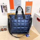 Casual Nylon Green Shoulder Bag Cotton Women Handbag Quilted Bucket Totes