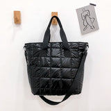 Casual Nylon Green Shoulder Bag Cotton Women Handbag Quilted Bucket Totes