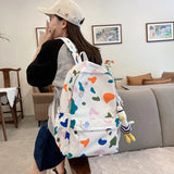 Cow Spots Printing Nylon School Shoulder Bag