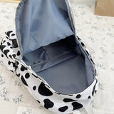 Cow Spots Printing Nylon School Shoulder Bag
